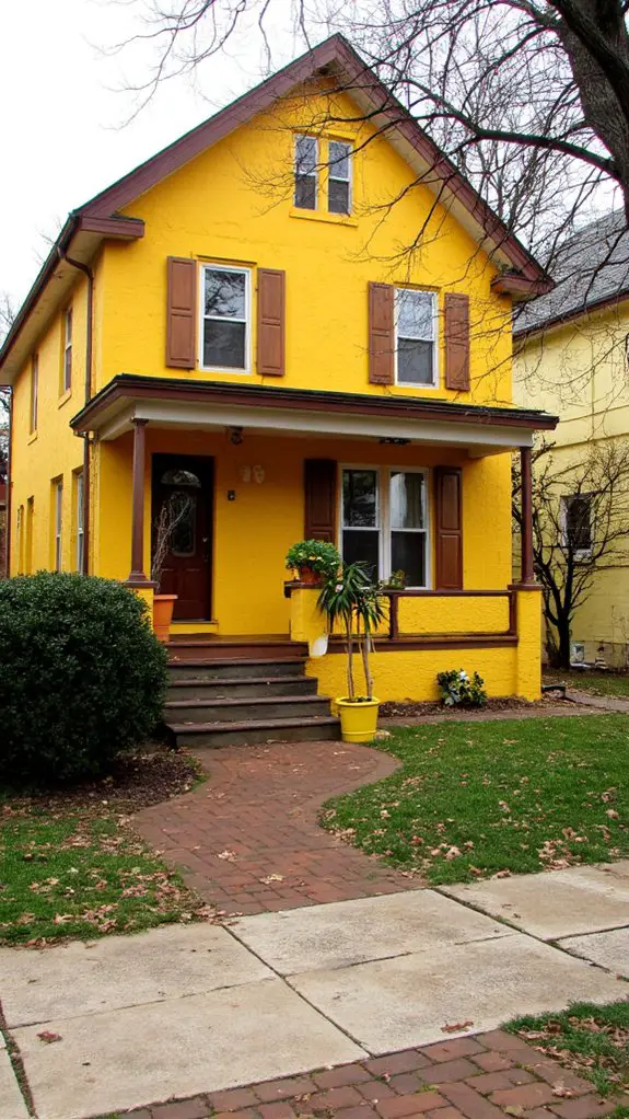 charming vibrant yellow home