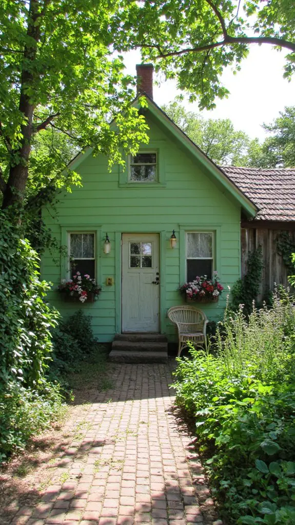 charming vintage green cottage