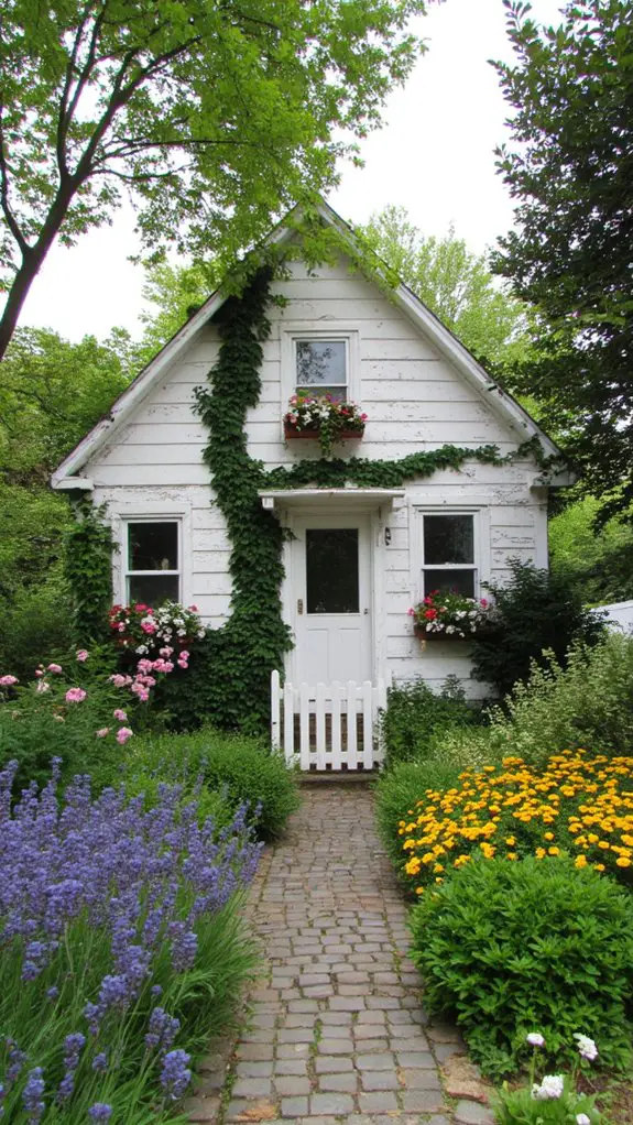 charming white cottage garden