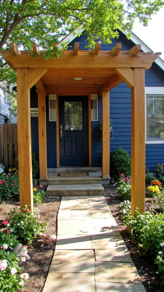 charming wood arbors contrast