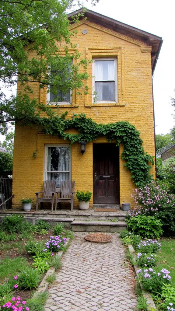 charming yellow and brown villa