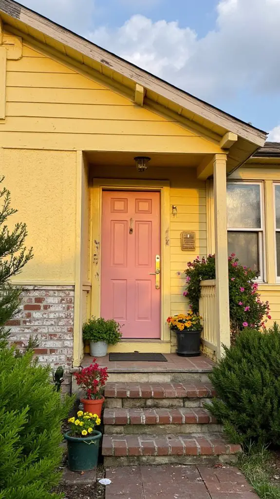 charming yellow and pink