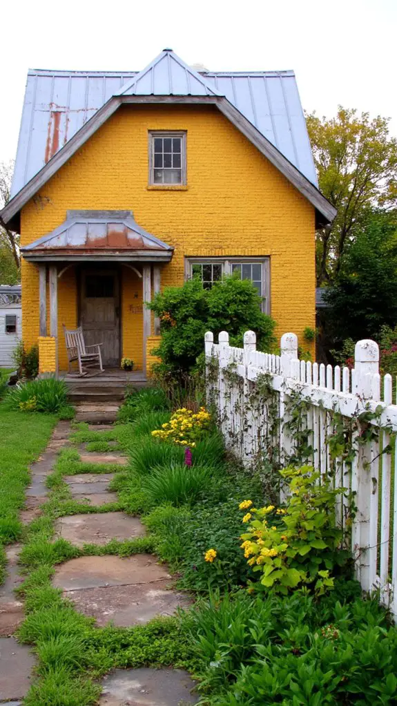 charming yellow brick farmhouse