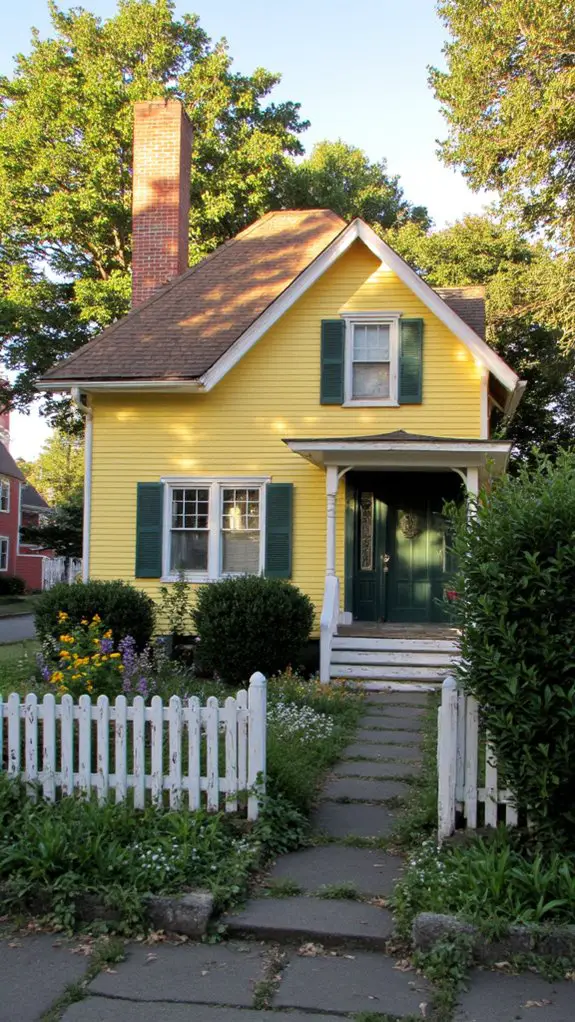 charming yellow brown houses