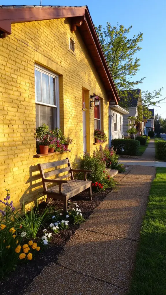 charming yellow cottage exterior