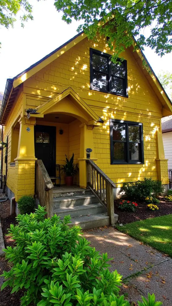 charming yellow craftsman contrast