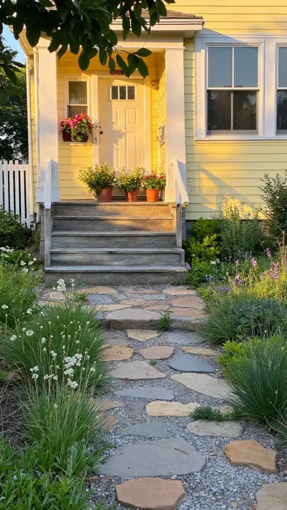charming yellow flagstone pathway