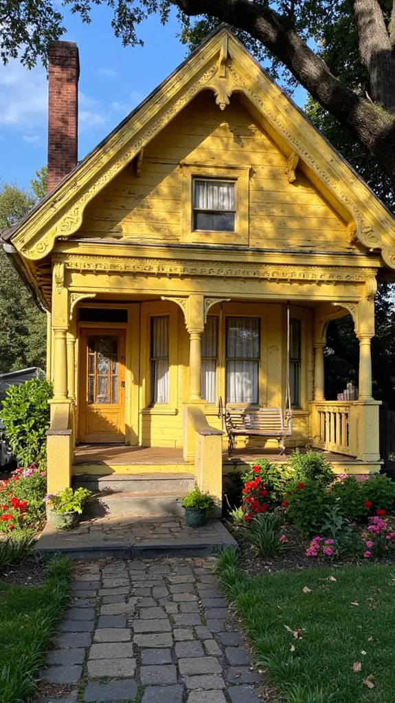 charming yellow victorian architecture