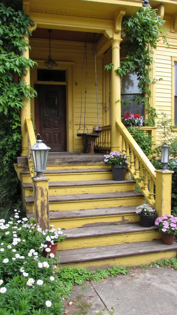 charming yellow victorian entryways