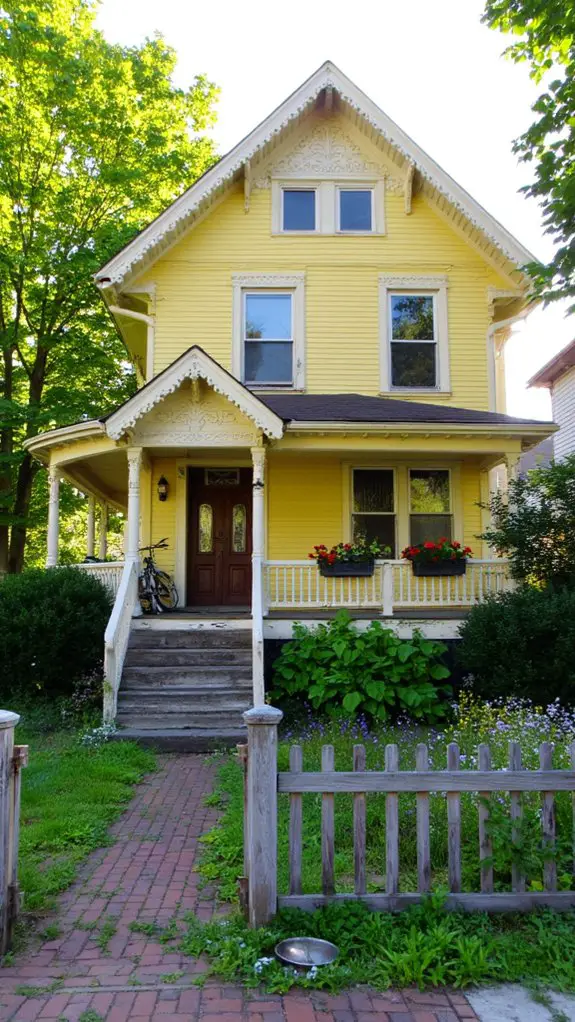 charming yellow victorian home