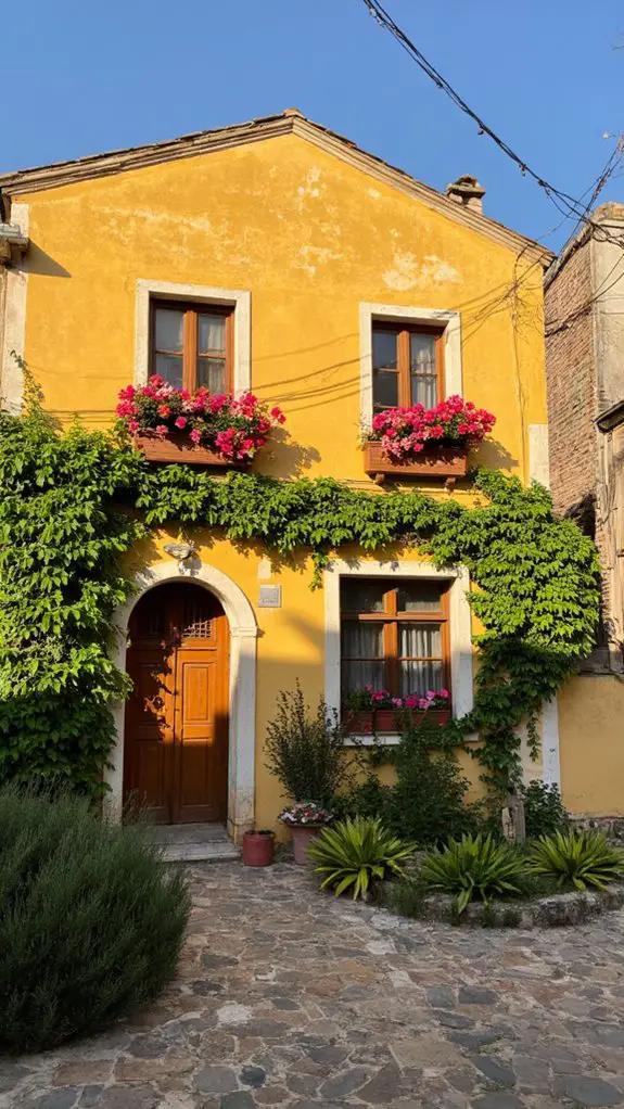 charming yellow village house