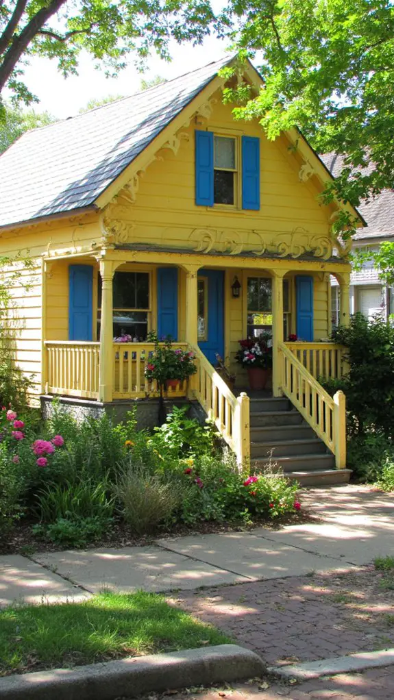 charming yellow vintage houses