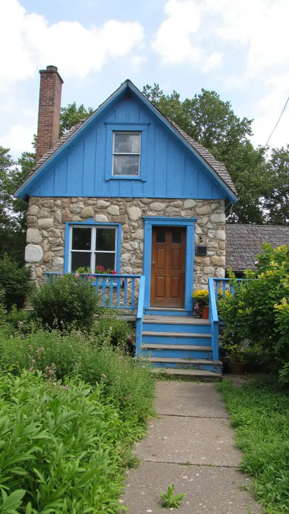 cheerful blue cottage retreat