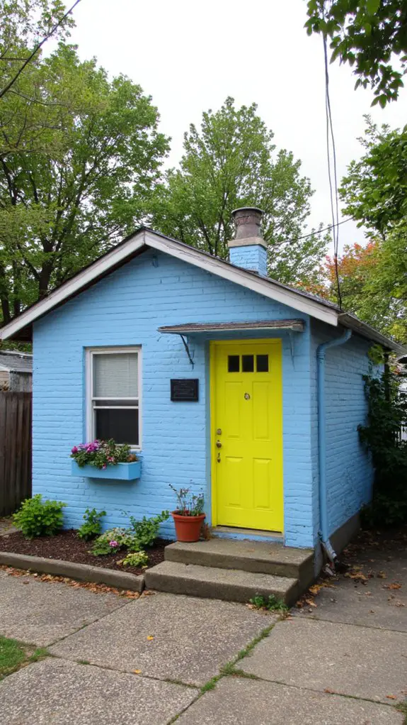 cheerful blue vibrant yellow