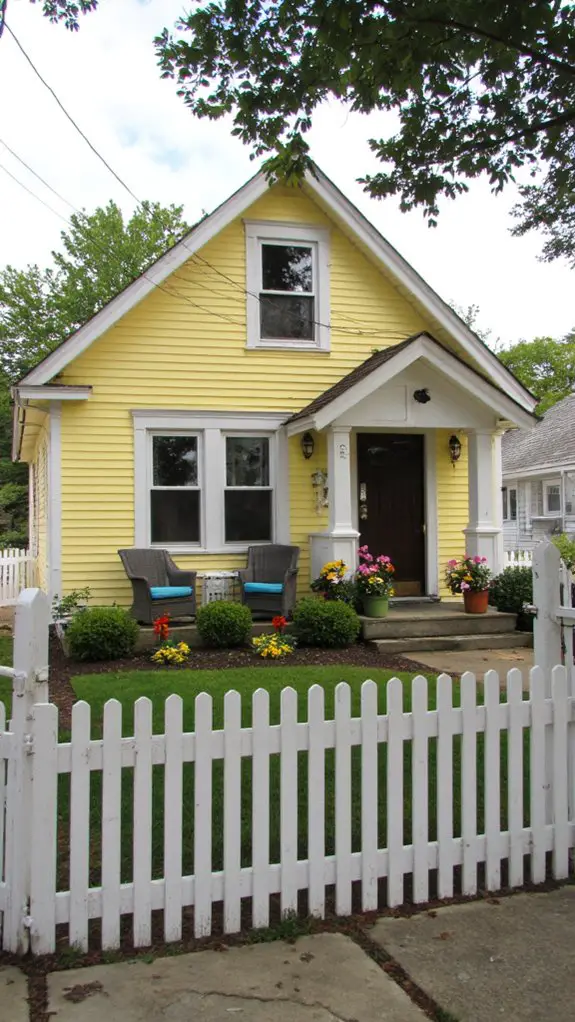 cheerful coastal yellow homes