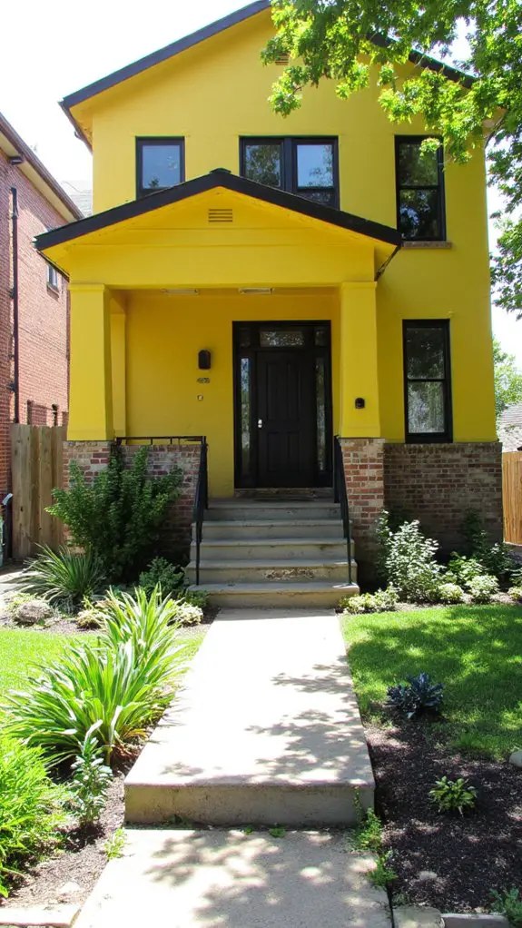 cheerful contemporary yellow bungalow