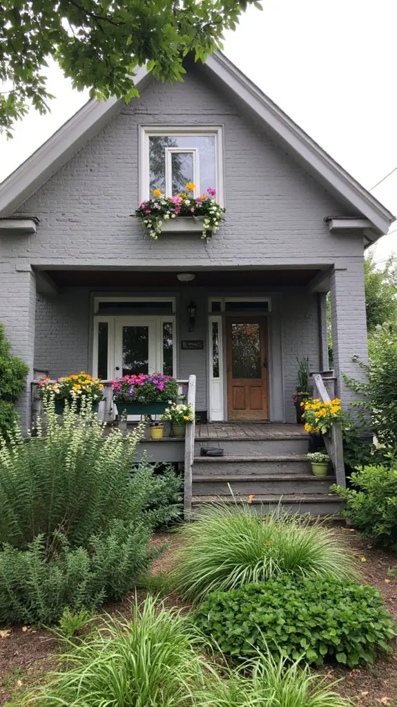 cheerful flower box accents