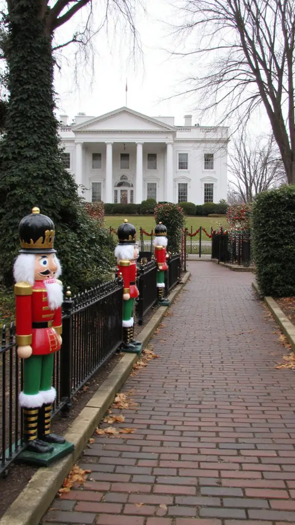 cheerful holiday nutcracker displays