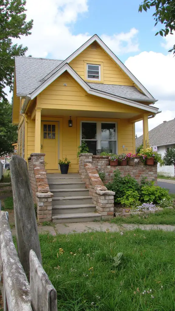 cheerful marigold grey accents