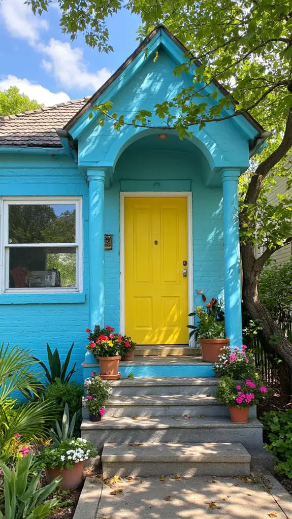cheerful mint blue exterior