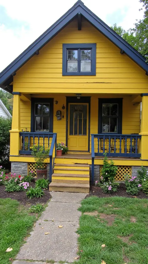 cheerful navy accented craftsman home