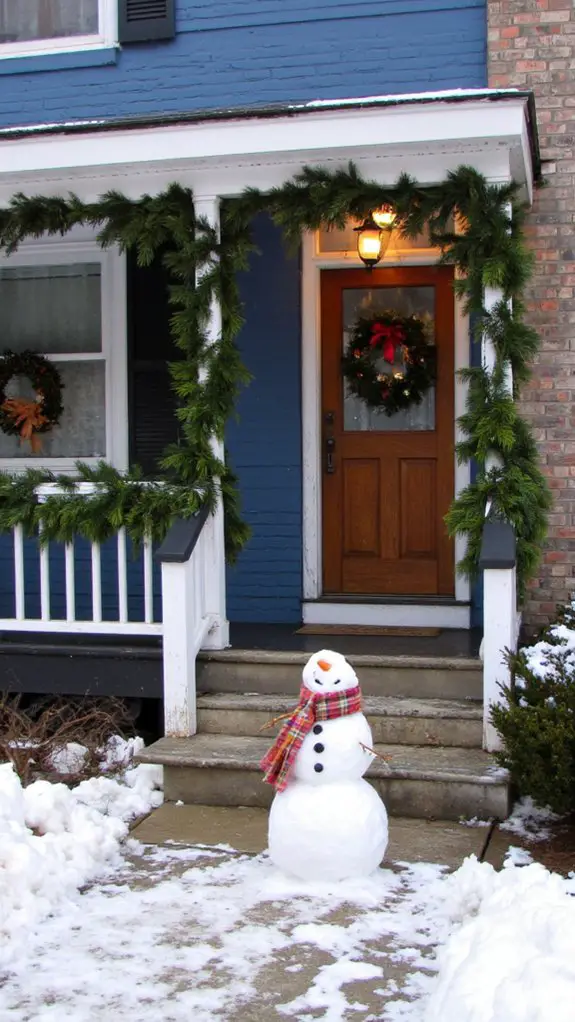 cheerful snowmen holiday decorations