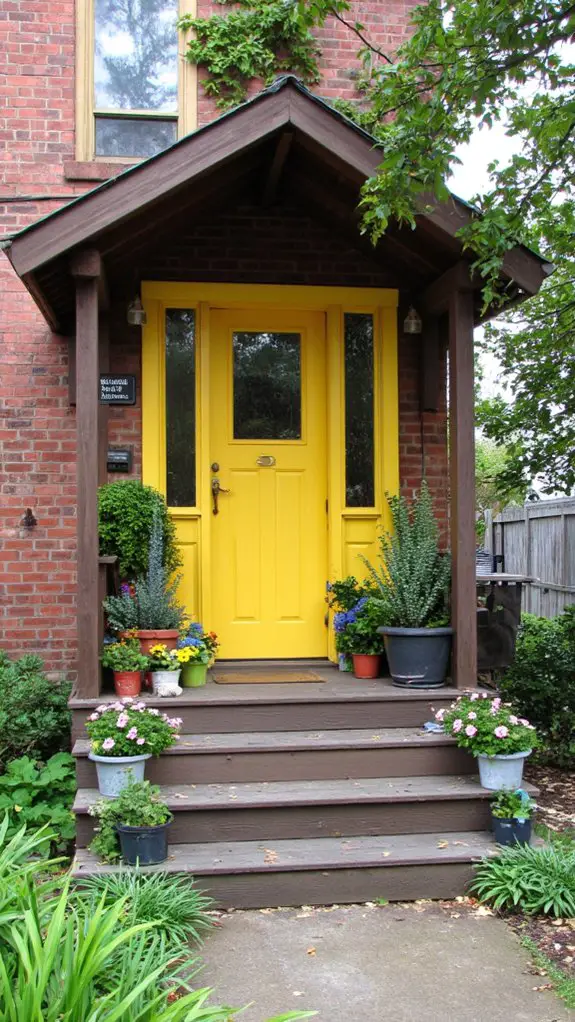 cheerful vibrant yellow door