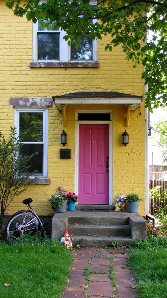 cheerful yellow and pink