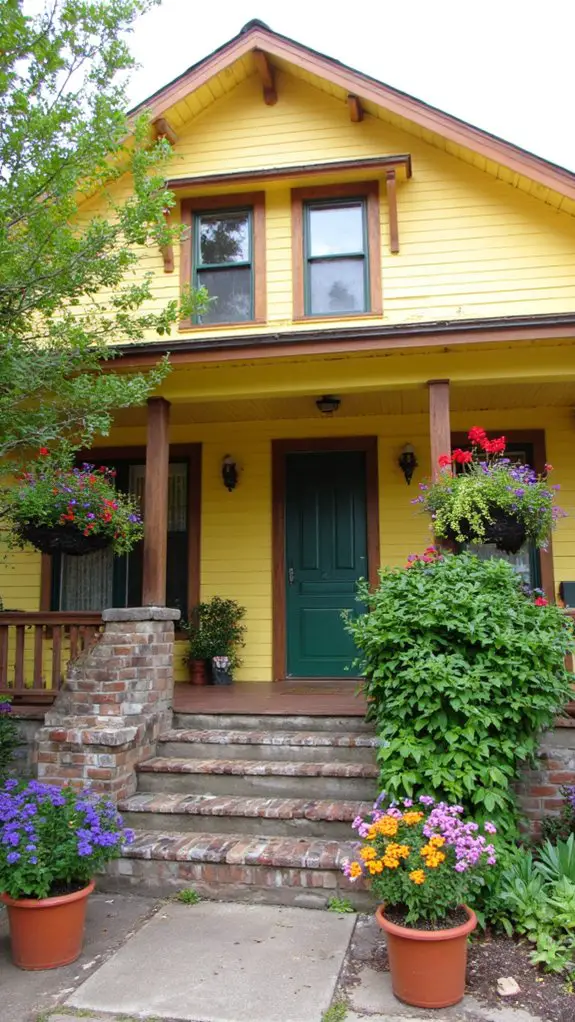 cheerful yellow colorful planters