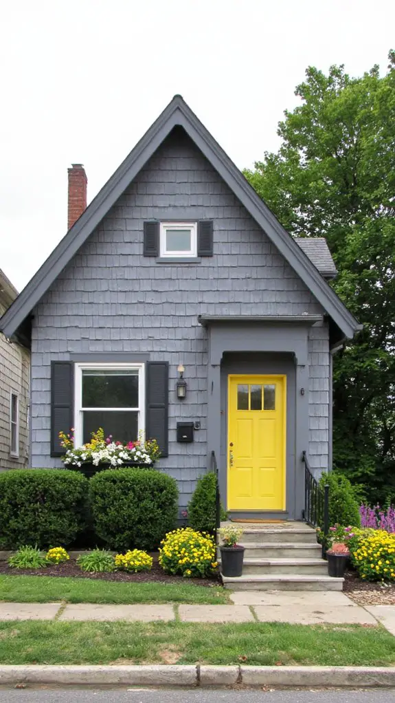 cheerful yellow door contrast