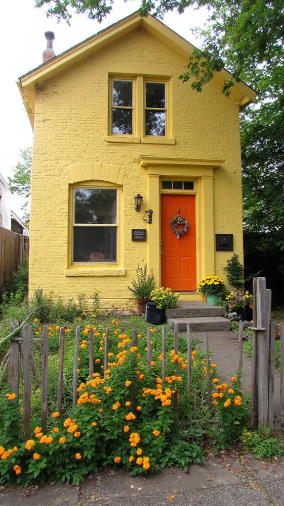 cheerful yellow split level house