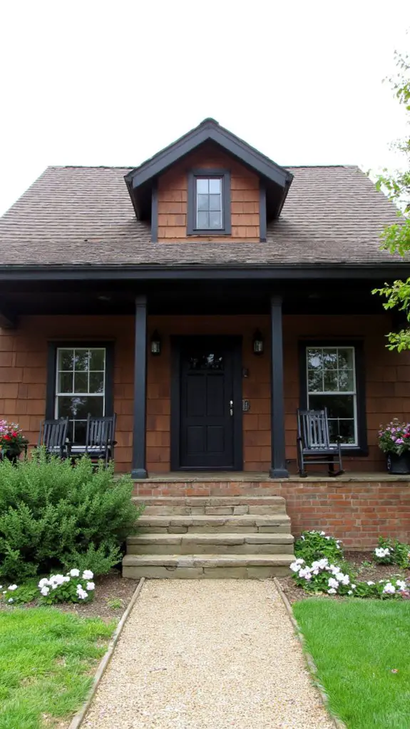 chic brown black farmhouse contrast