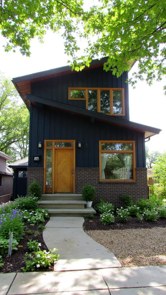 chic dark blue exterior