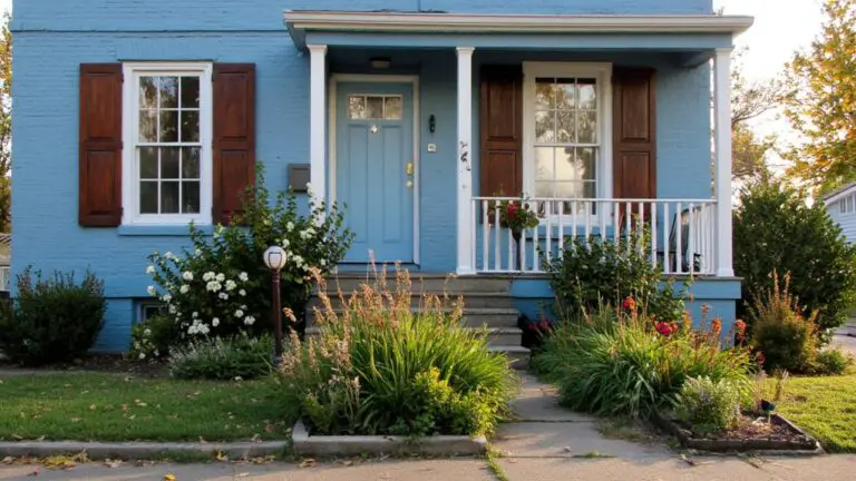 classic blue house exterior