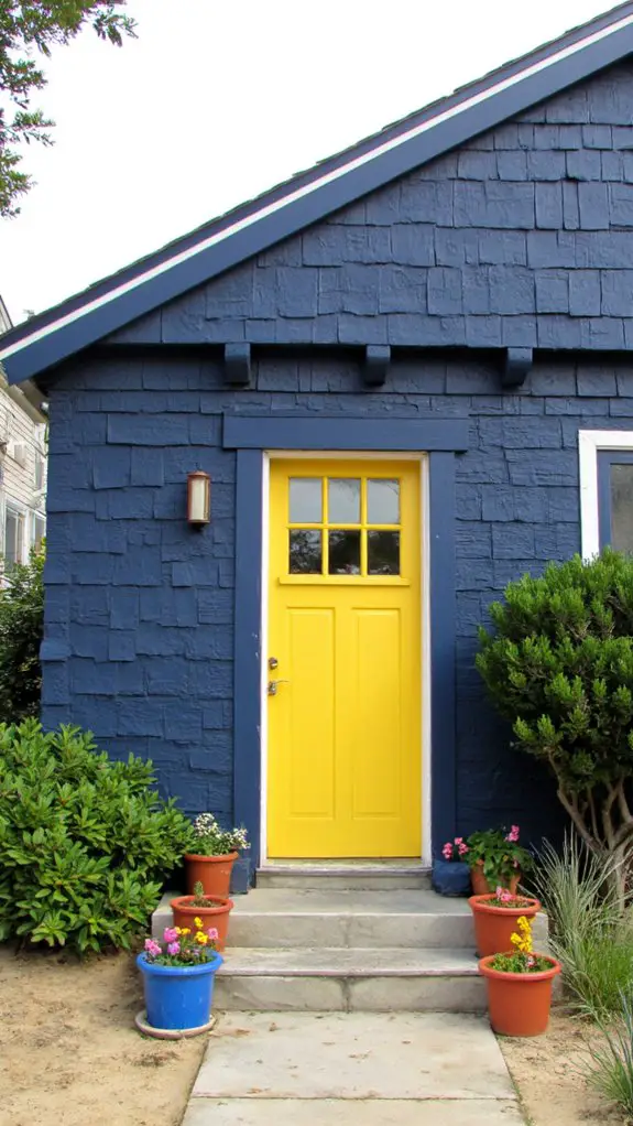 coastal decor with yellow door