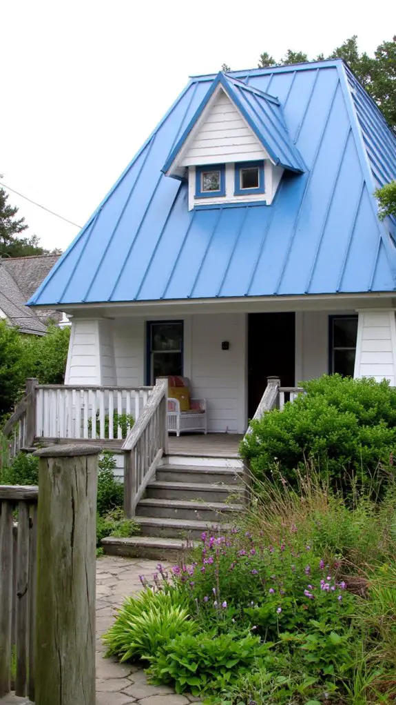 coastal retreat blue roof