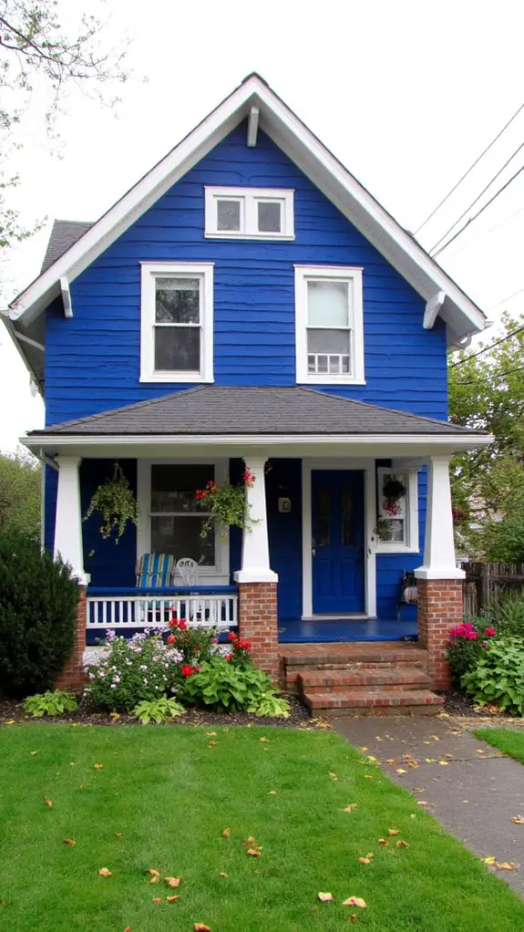 cobalt blue with white trim