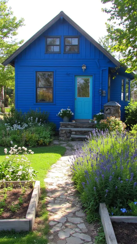 cobalt house vibrant garden