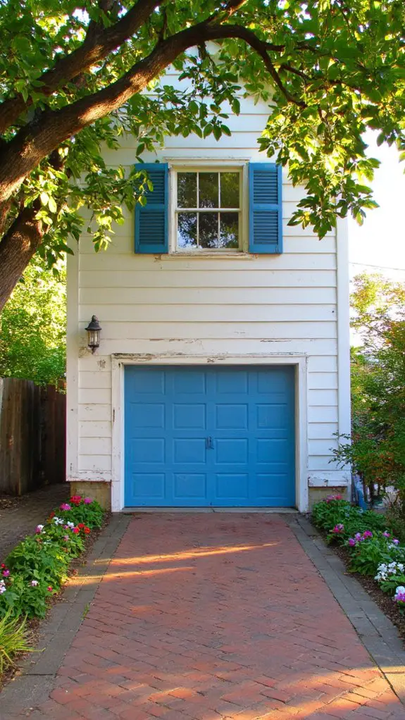 colonial blue garage door