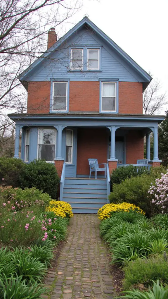 colonial blue window frames