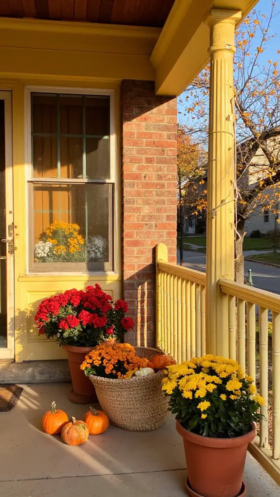 colorful autumn mums arrangement