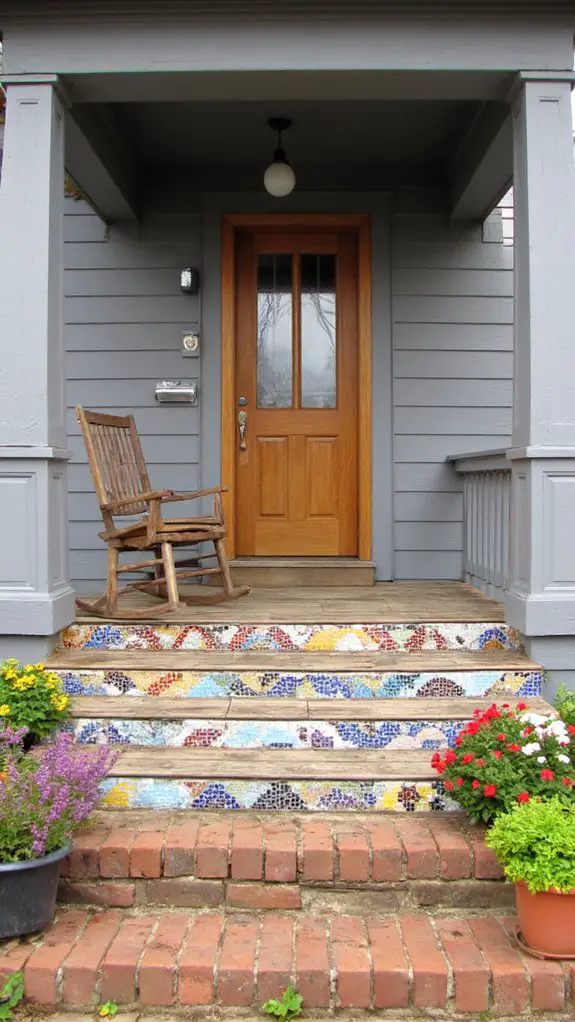 colorful mosaic porch designs