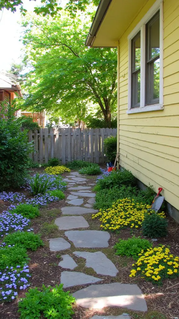 colorful stone pathway landscaping