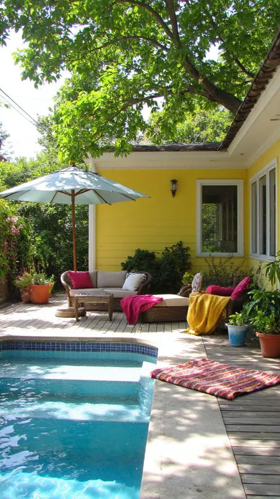 comfortable poolside relaxation area
