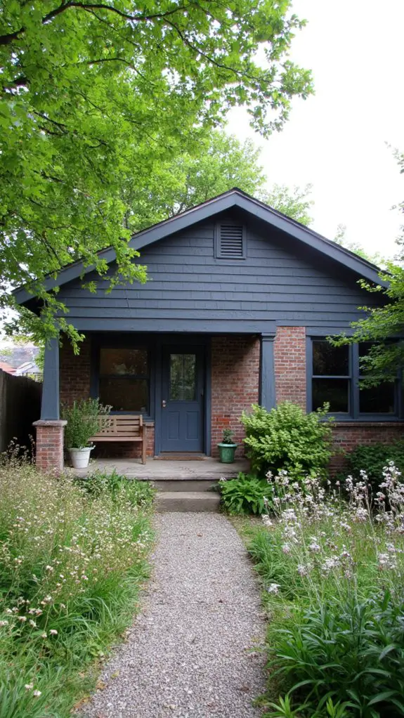 contemporary bungalow blue grey