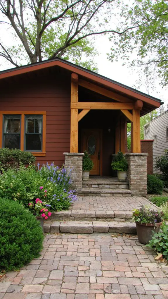 contemporary home with timber