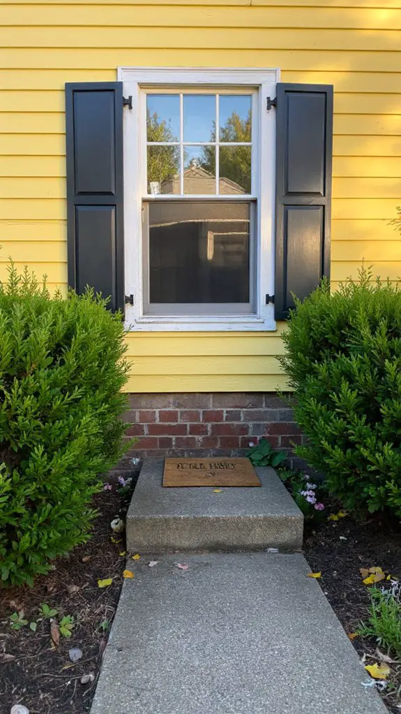 contemporary yellow house shutters