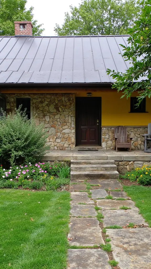 contrasting rustic roof styles