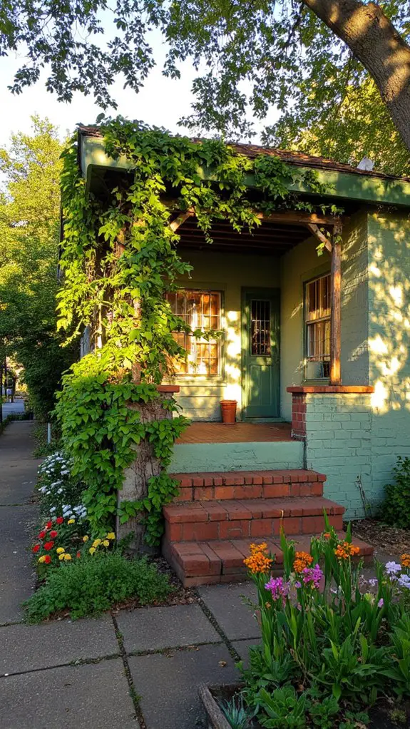 copper accents and greenery
