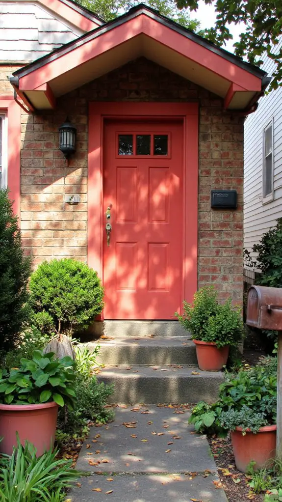 coral and cocoa contrast